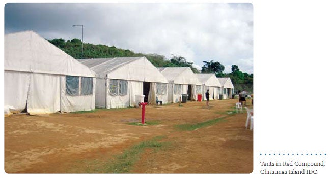 Tents in Red Compound, Christmas Island IDC