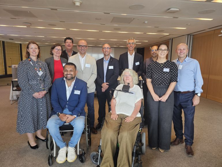 Group of CEO forum attendees alongside Equality at Work Ambassadors and the Disability Discrimination Commissioner