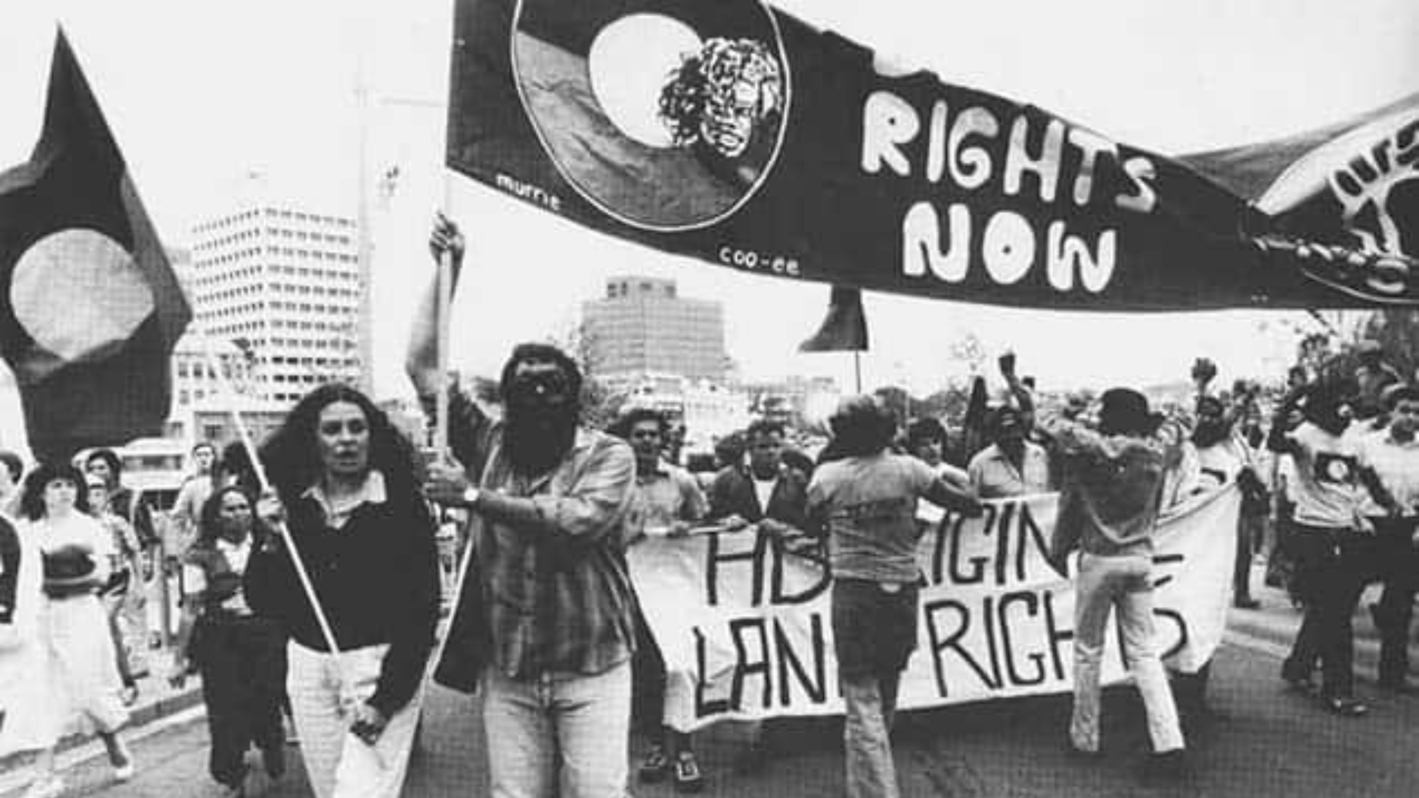 People protesting for First Peoples rights