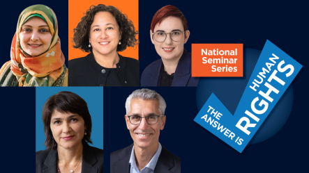 A compile of the faces of the seminar speakers