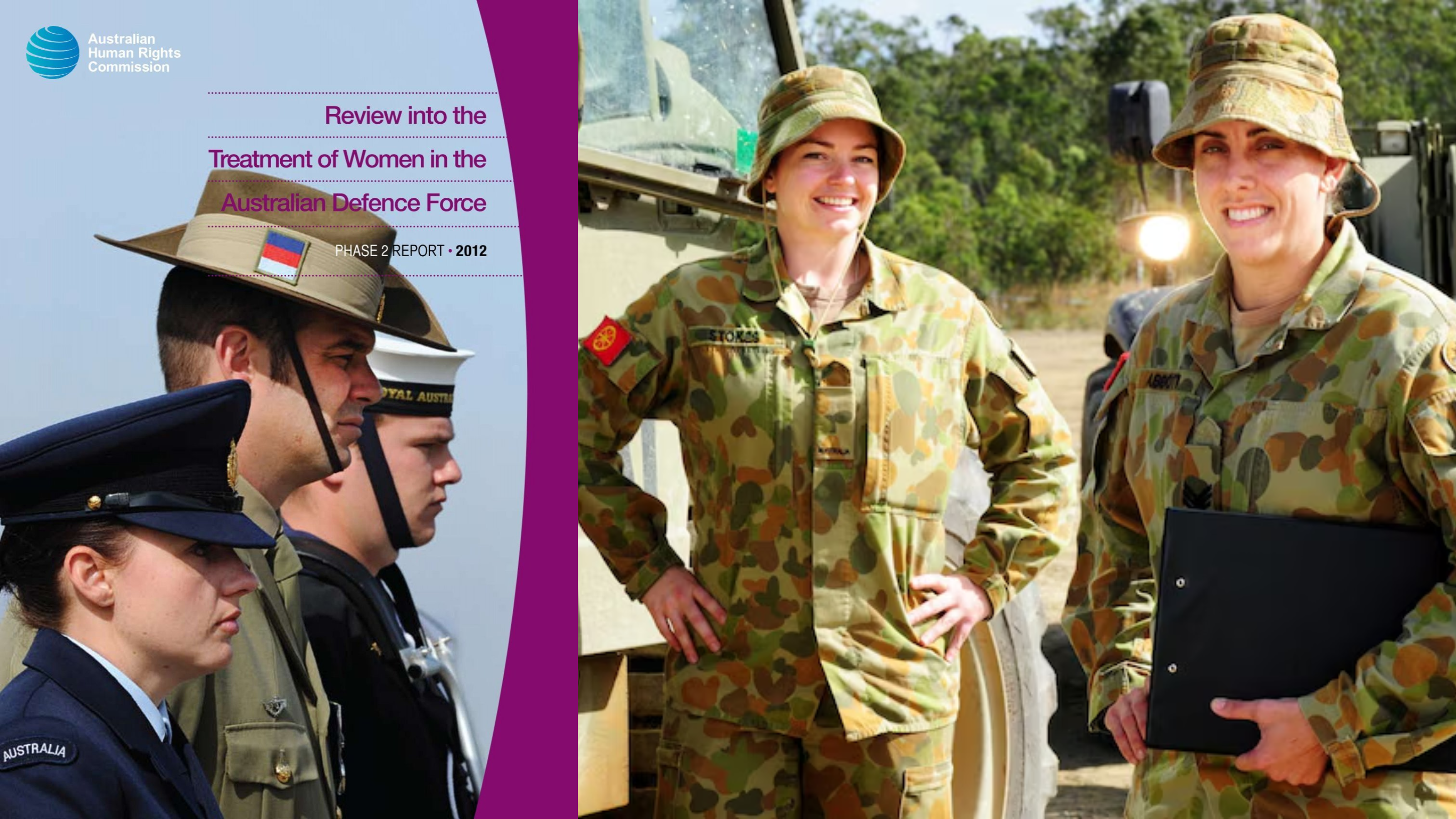 Report cover with image of female soldiers