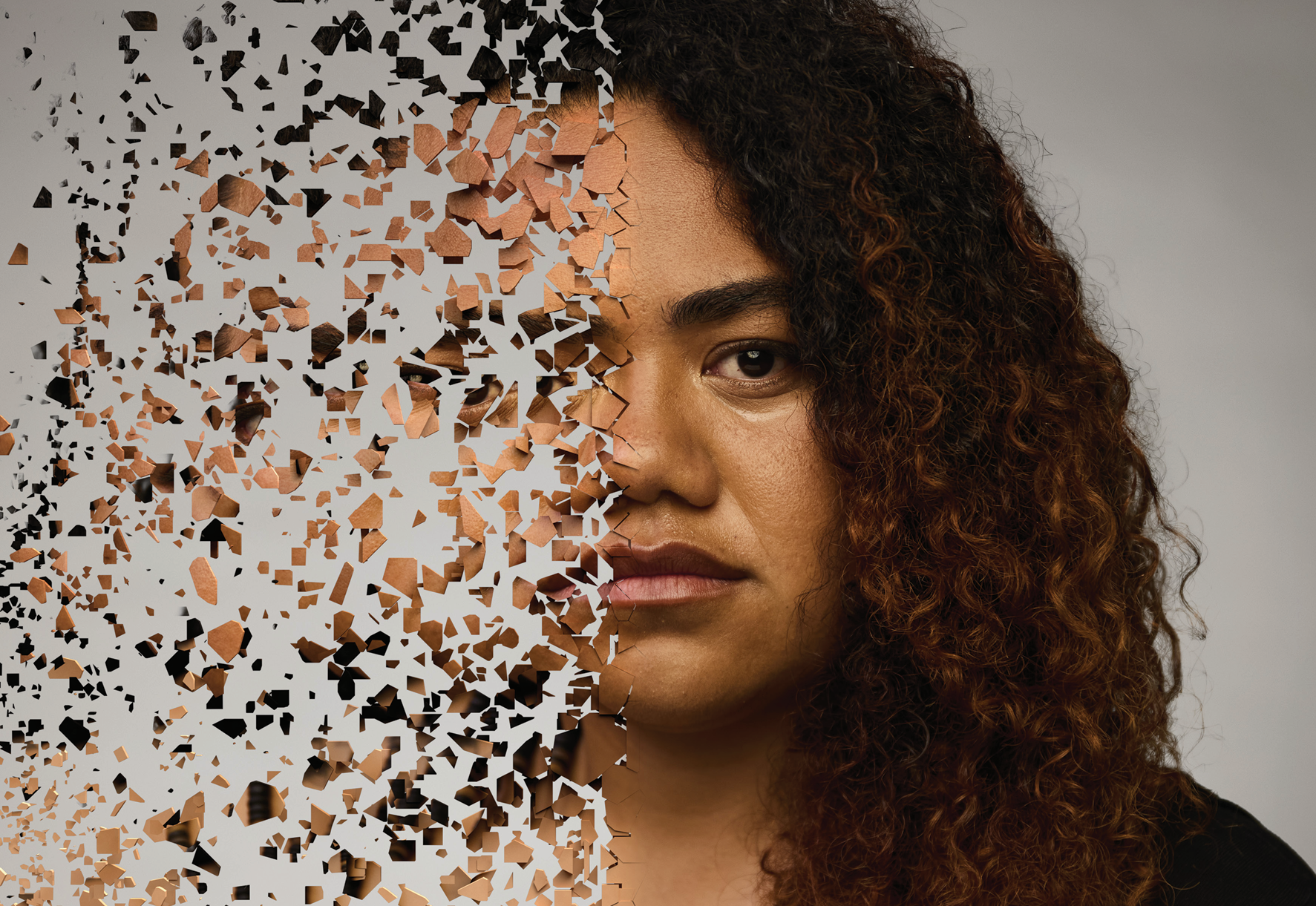CTSCTS Pasifika woman A Pasifika woman with half her face pixelated.