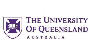 The logo of The University of Queensland, Australia, featuring a purple shield with an open book and cross, and the university name written in capital letters to the right.