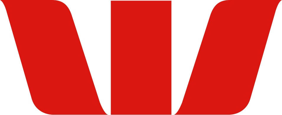 Red, stylized W logo with three bold, geometric shapes on a white background. This is the logo of Westpac, an Australian bank.