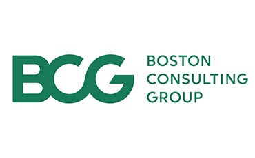 The green BCG logo appears on the left, with the words BOSTON CONSULTING GROUP in green capital letters on the right, all on a white background.