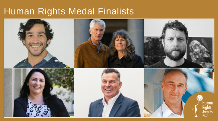 Composite of photos of human rights medal finalists