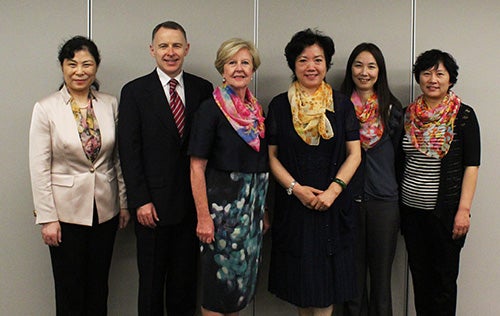 Gillian Triggs and David Robinson of the Commission  with delegates from the All China Women's Federation