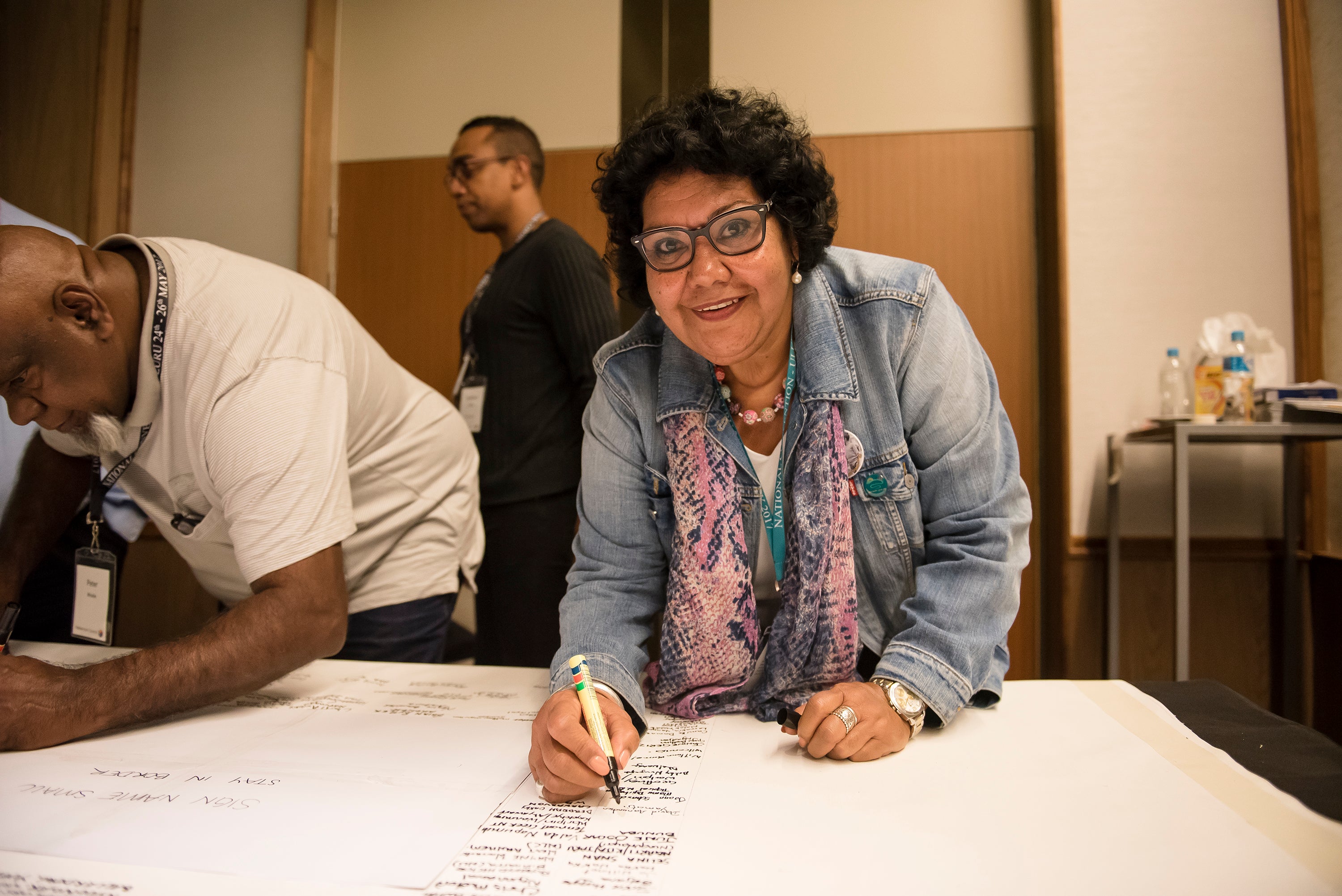 June Oscar signing Uluru Statement. Photo by Jimmy Widders Hunt