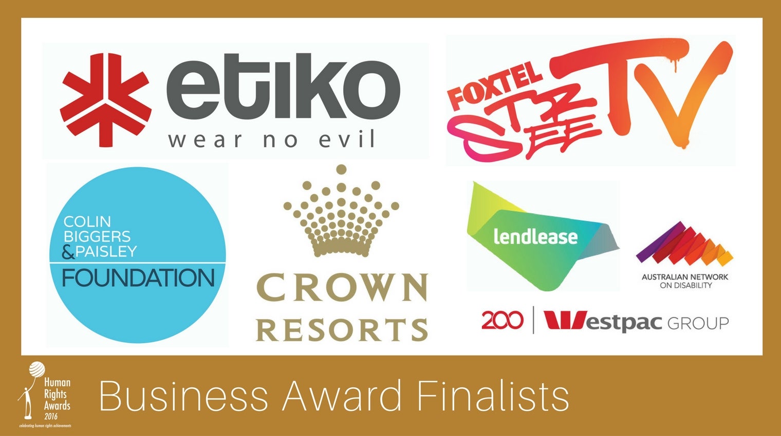 Composite of Business Award finalist logos 2016