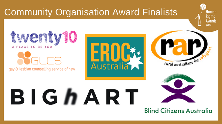 Composite of Community Org Award finalist logos