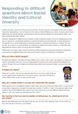 Screenshot of guide: Responding to difficult questions about racial identity and cultural diversity