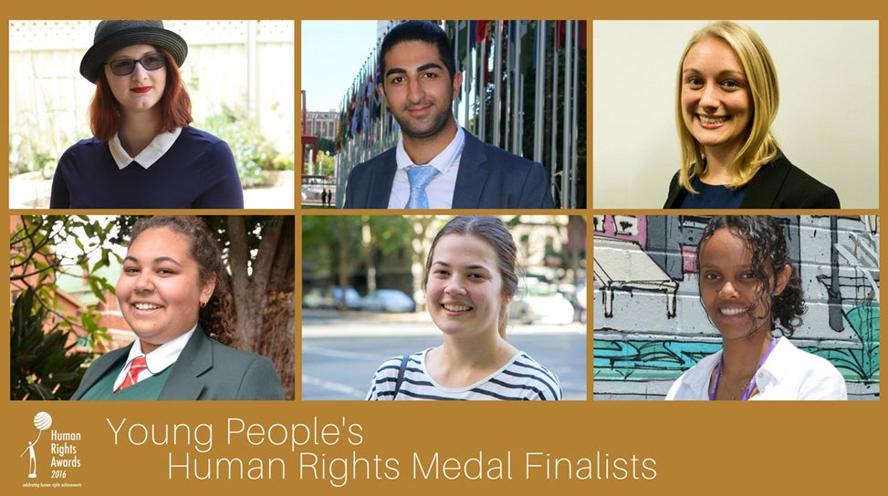 Composite of Young People's Human Rights Medal 2016