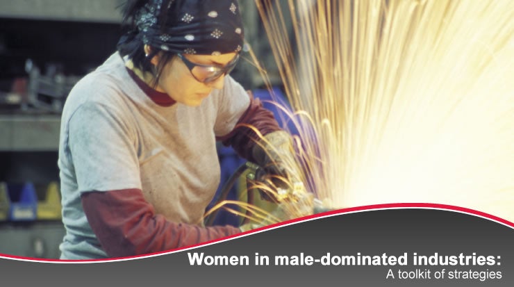 Banner: Women in male-dominated industries: A toolkit of strategies.