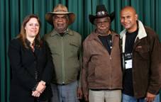 Photo of Dr Helen Milroy, Mr Andy Tjila ri, Mr Rupert Peter, Dr Mark Wenitong, 2005