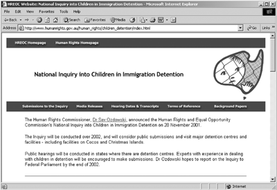 National Inquiry into Children in Immigration Detention Website