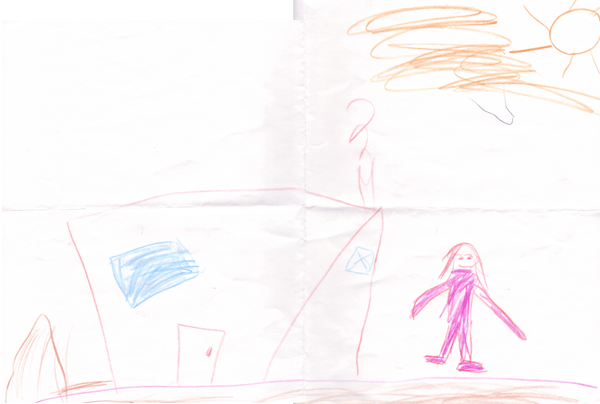 Two drawings provided by a child at Woomera IRPC