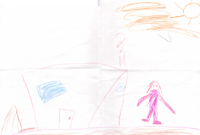 Two drawings provided by a child at Woomera IRPC