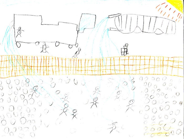 Drawing provided by a child at baxter IDF and given to Commission staff during visit.