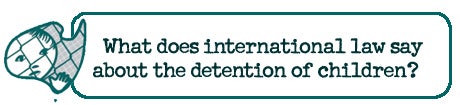 What does international law say about the detention of children?