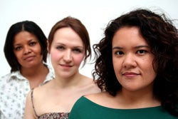 Faces of three women