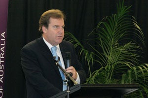 the Hon Robert McClelland making a speech