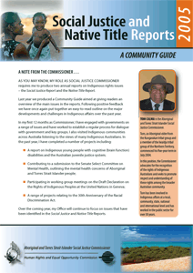 Social Justice & Native Title Reports 2005 - Community Guide cover