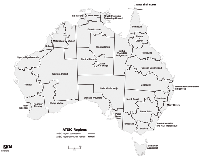 Map of ATSIC Regions