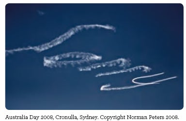 "Sorry" written in the sky -  Australia Day 2008, Cronulla, Sydney. Copyright Norman Peters 2008.