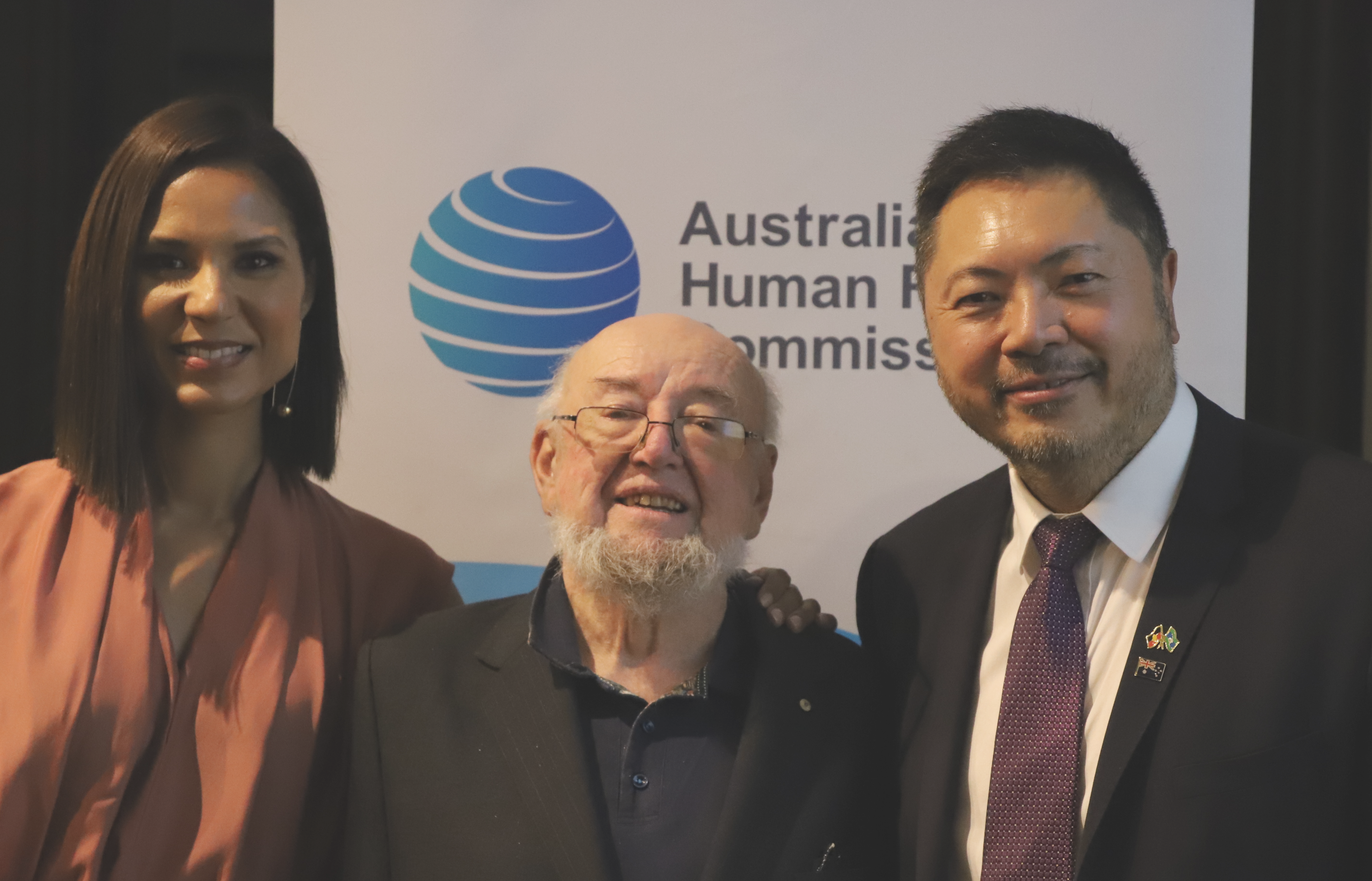 Thomas Keneally, Commissioner Chin Tan and Janice Petersen