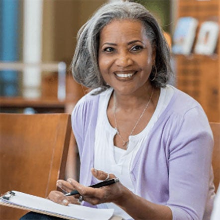 Older woman at training