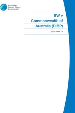 BW v Commonwealth of Australia (DIBP)