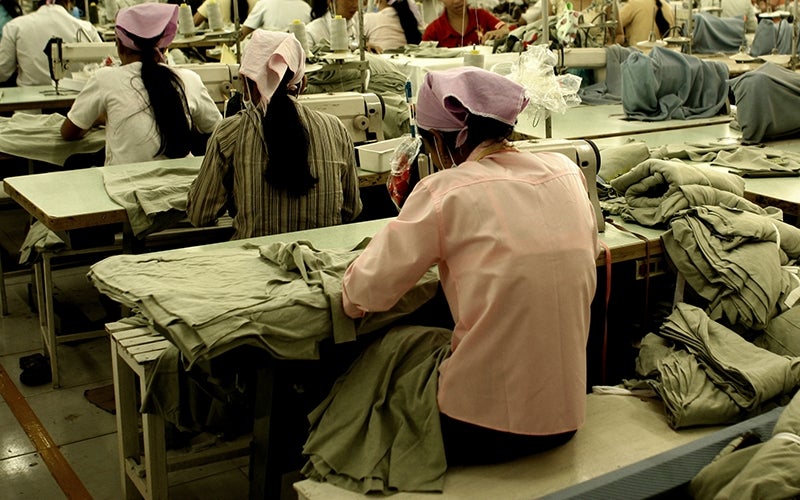 Women working in garment factory