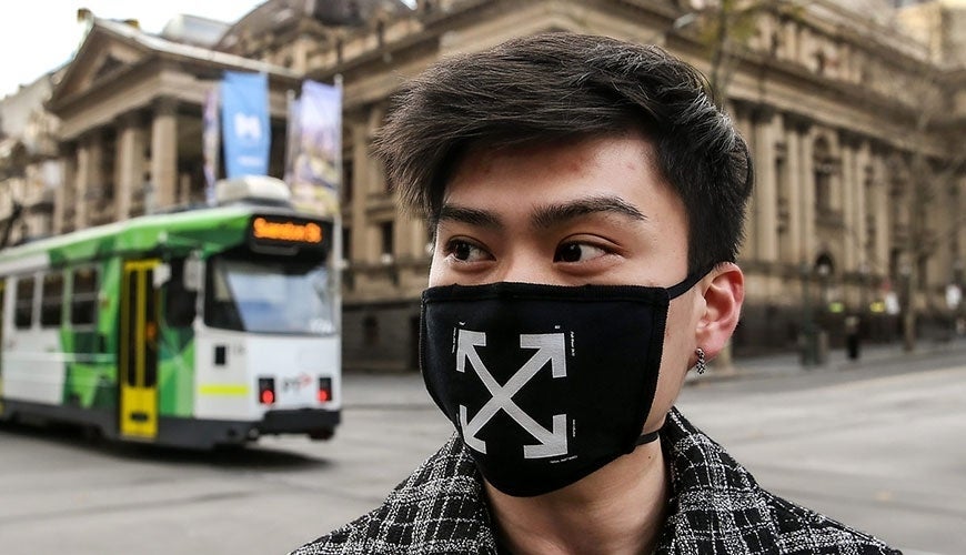 Melbourne man with facemask