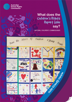 What does the Children's Rights Report 2014 say - cover photo of quilt by young people