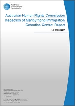 Cover of 2017 report on Maribyrnong Immigration Detention Centre (MIDC)