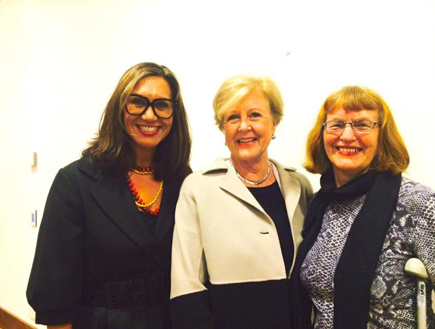 Gillian Triggs with &#039;The Intervention&#039; editors Anita Heiss and Rosie Scott