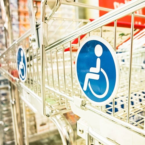 Stock photo of disability access shopping trolley