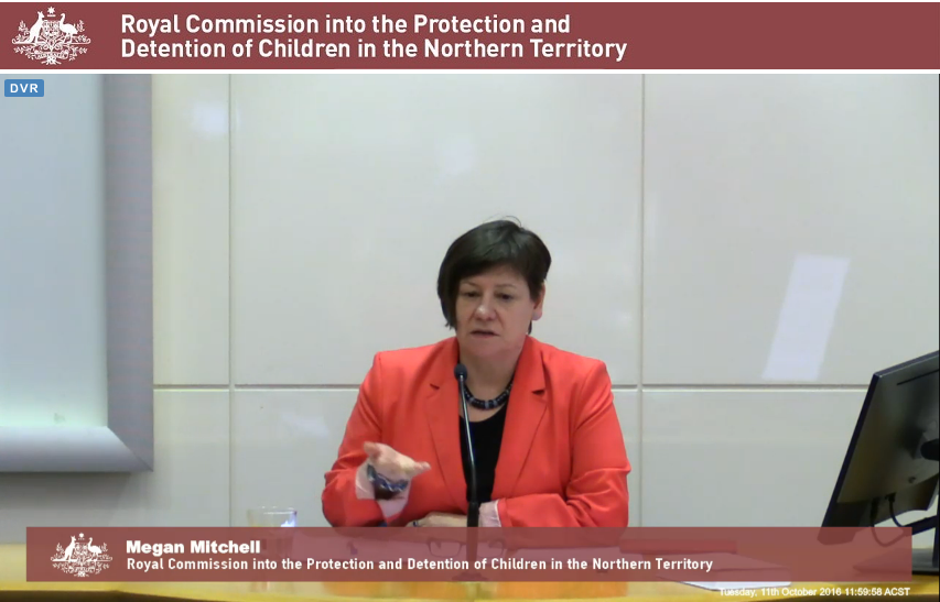 Children&#039;s Commissioner Megan Mitchell appearing at the NT Royal Commission