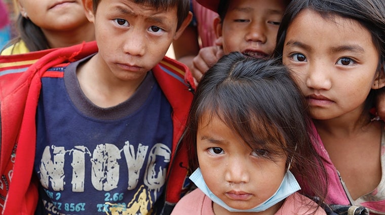 Nepalese children after the earthquake in 2015 - Photo by UK DFID https://www.flickr.com/photos/dfid/17127462789