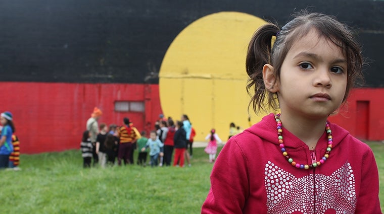 Phoenix Wunba Briscoe, a proud Ku Ku Yalanji descendant. Photograph by Luke Briscoe (2013). The photo was taken at ‘the Block’, Redfern – an urban iconic meeting place and a symbol of hope for Aboriginal and Torres Strait Islander peoples.