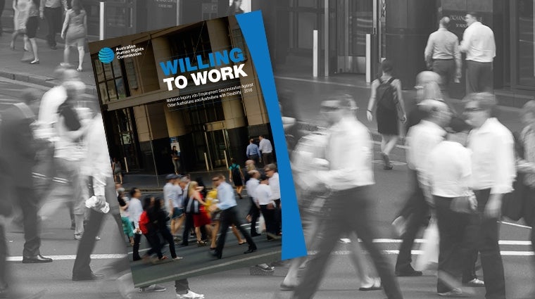 Willing to Work Report (2016) - cover image - people in street around workplaces