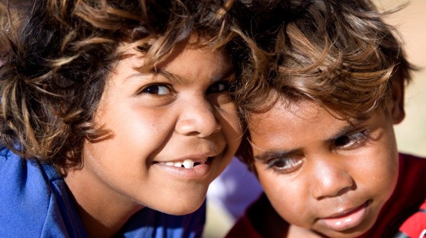 Two Indigenous children happy together