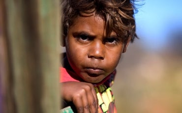 Aboriginal boy with intense expression
