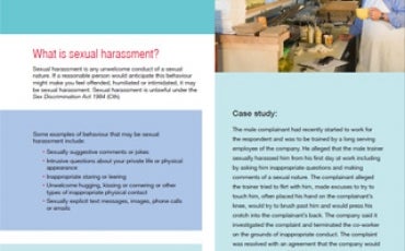 Cover - Recognising and responding to sexual harassment in the workplace: Information for employees