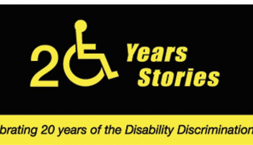 Logo: Twenty Years: Twenty Stories - celebrating 20 Years of the Disability Discrimination Act