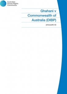 Cover of -	Ghahani v Commonwealth of Australia (DIBP) [2015] AusHRC 103.