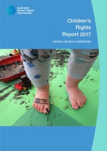 Cover of the 2017 Children's Rights Report - toddler with paint on feet