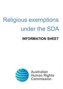 Religious Exemptions under the SDA - an information sheet