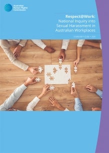 Respect@Work community Guide - cover image of workers hands assembling a jigsaw