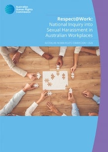 Respect@work cover image - people assembling a jigsaw at a work situation